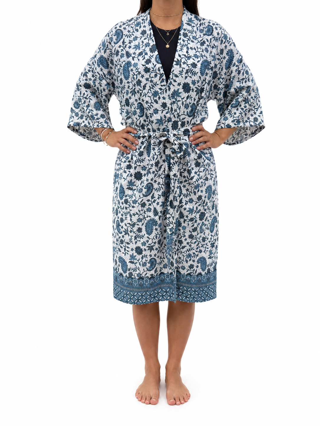 Kimono Bohème Bleu Azur