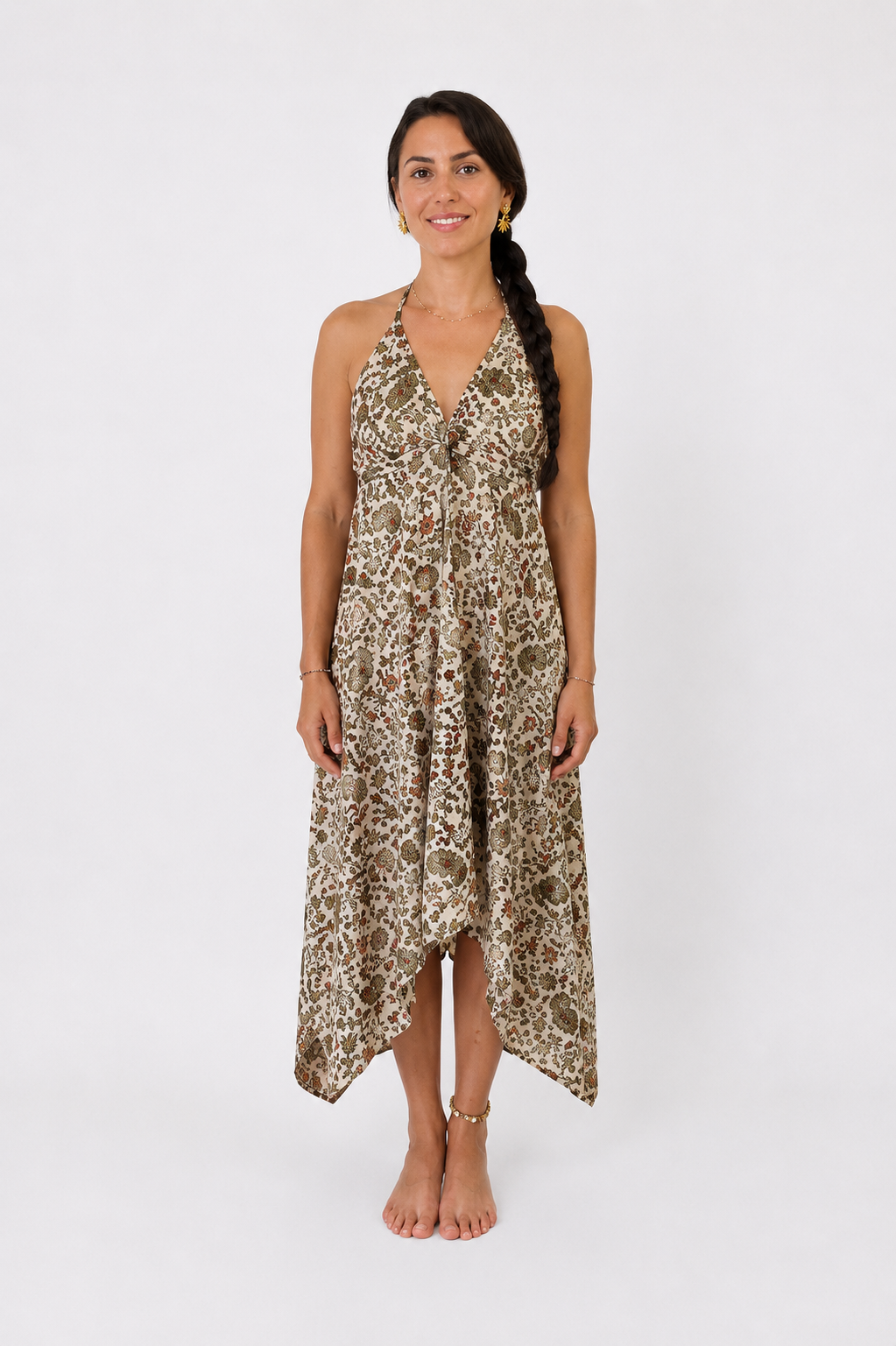 Robe Bohème Satinée Sable