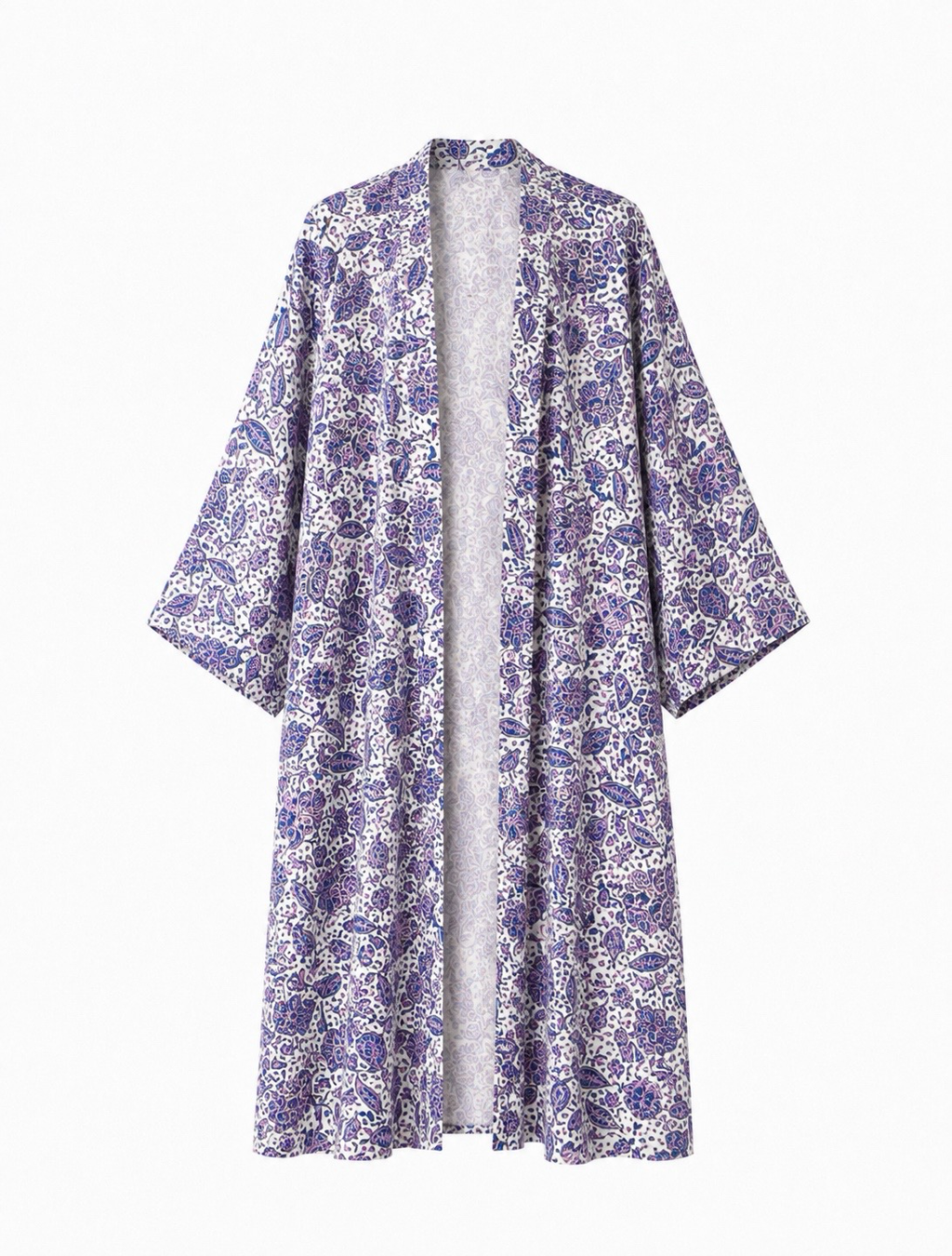 Kimono Satin Améthyste – Élégance Bohème de Bali