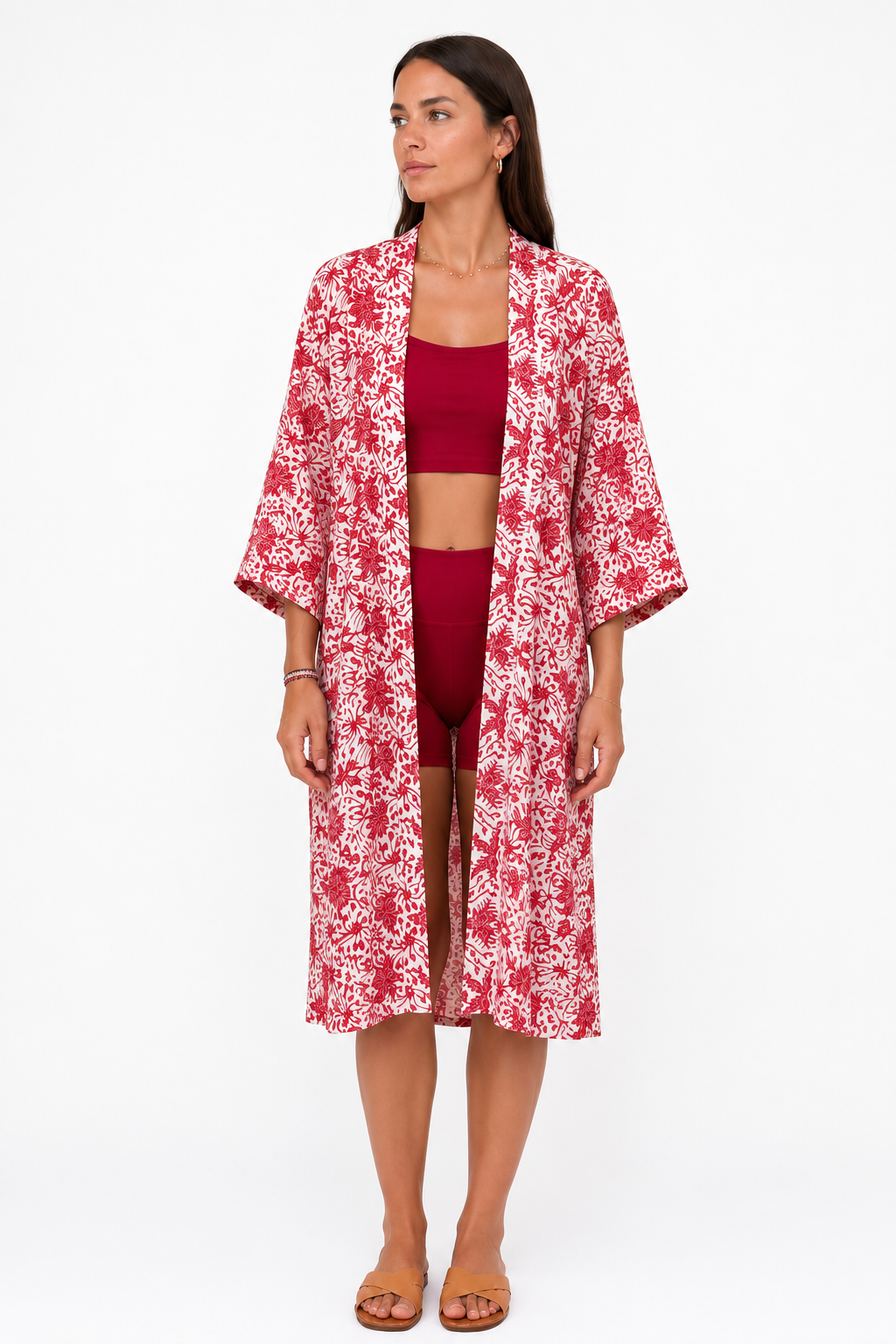 Kimono Satin Rouge